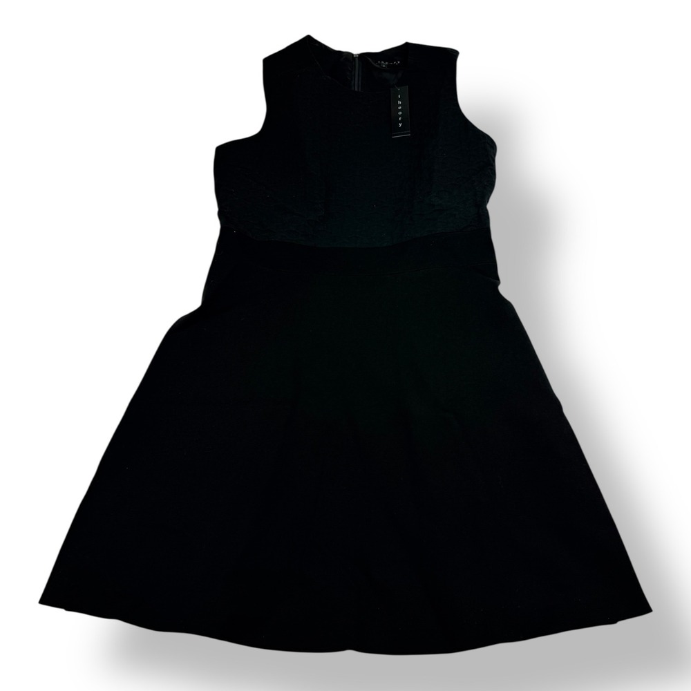 Theory Womens Alaqua C Black‎ Textured Fit and Flare Dress G0104642 Size 6 NWT